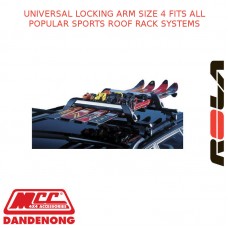 UNIVERSAL LOCKING ARM SIZE 4 FITS ALL POPULAR SPORTS ROOF RACK SYSTEMS